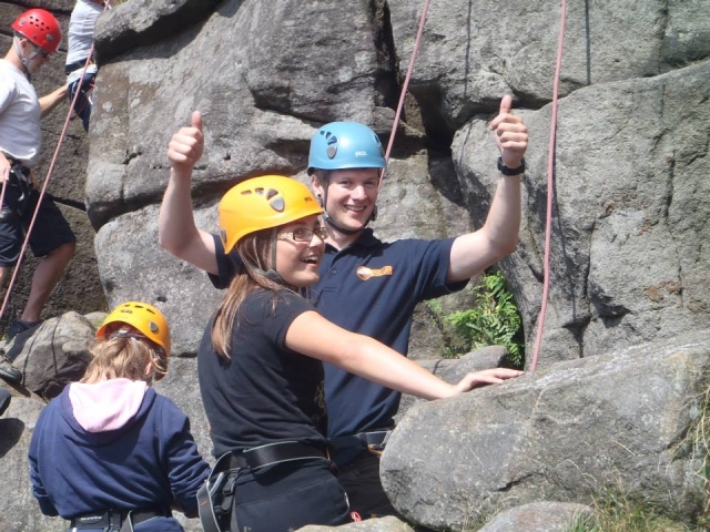 Having fun climbing